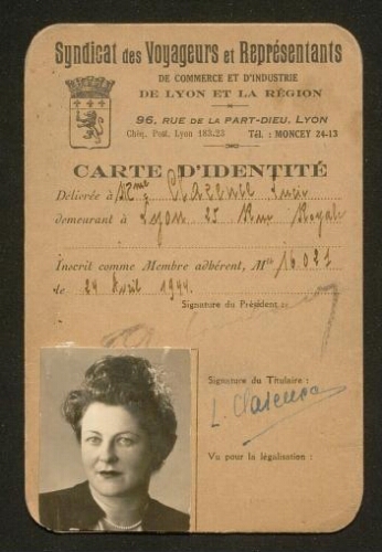 Les faux papiers de Lucie Thérèse Cohn (1944)