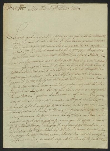 Lettre manuscrite adressée au Deputato dell Universita Israelittica (Ancône), datée du 20 mai 1827