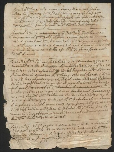 Document manuscrit, daté de l'année 1723