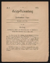 Gefek Sammlung für das Fürstenthum Lippe, daté du 26 mars 1879
