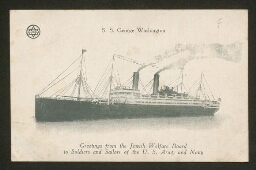 Carte postale de Jorni Oliphant adressée à Maurice depuis le paquebot "Georges Washington"