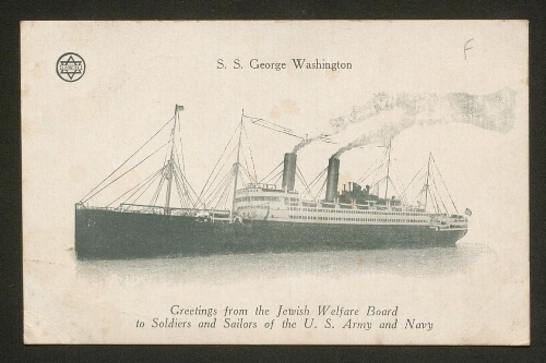 Carte postale de Jorni Oliphant adressée à Maurice depuis le paquebot "Georges Washington"