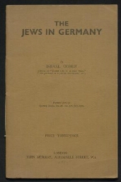 The Jews in Germany by Israel Cohen