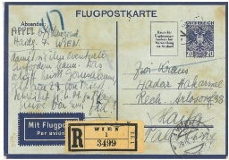 Carte postale de Vienne à Haïfa (1937)